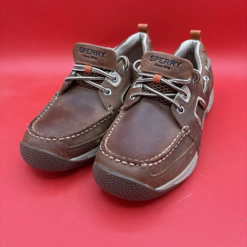 Sperry Men's Top-Sider Sea Kite Sport Moc Brown Leather Size 8.5